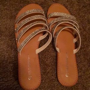 White and silver sandals